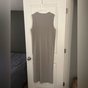Aritzia Babaton Sleeveless Ribbed Maxi Dress in Taupe